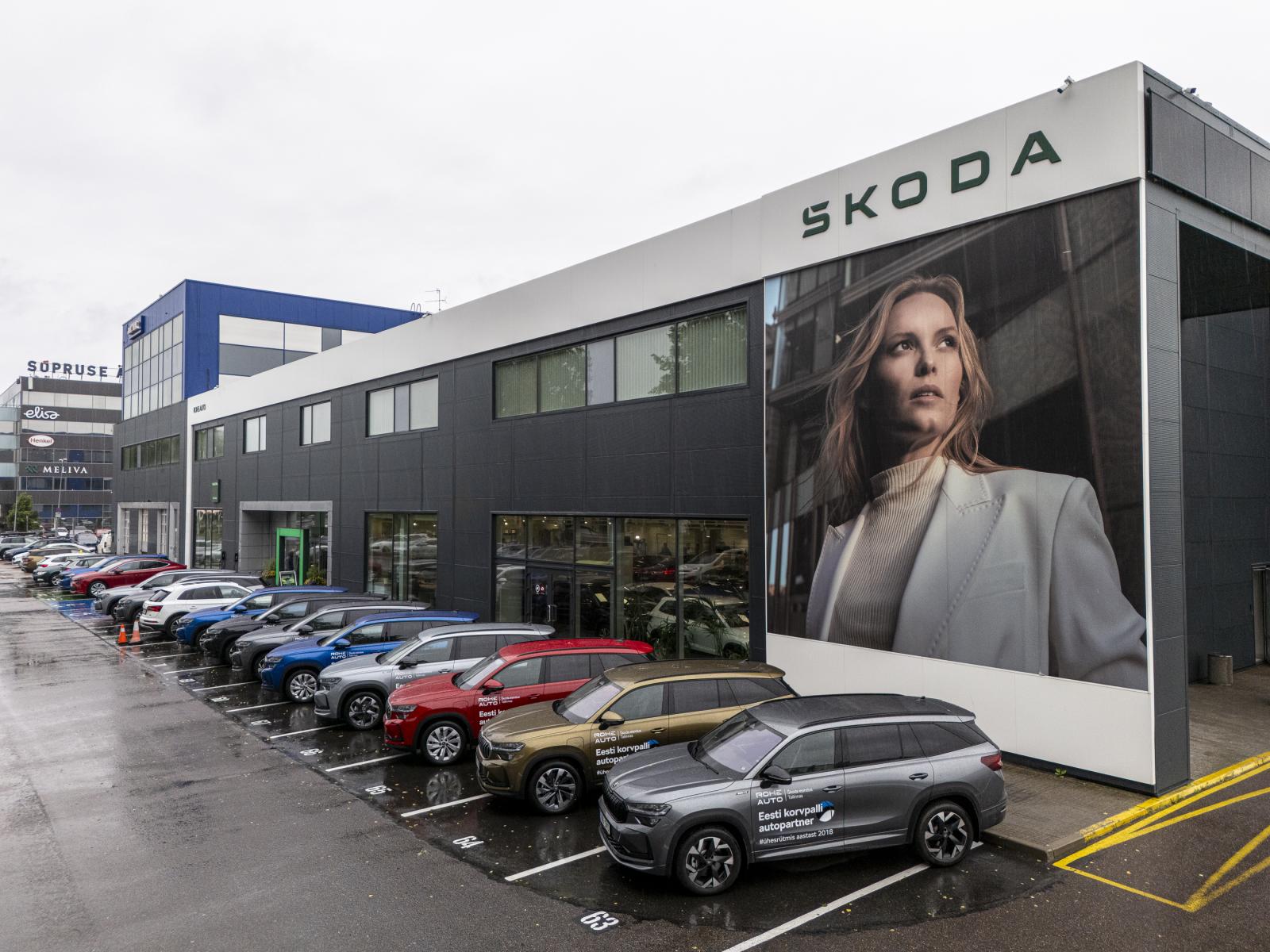 Eesti korvpallikoondise kasutusse minevad Škoda Kodiaqid Rohe Auto ees