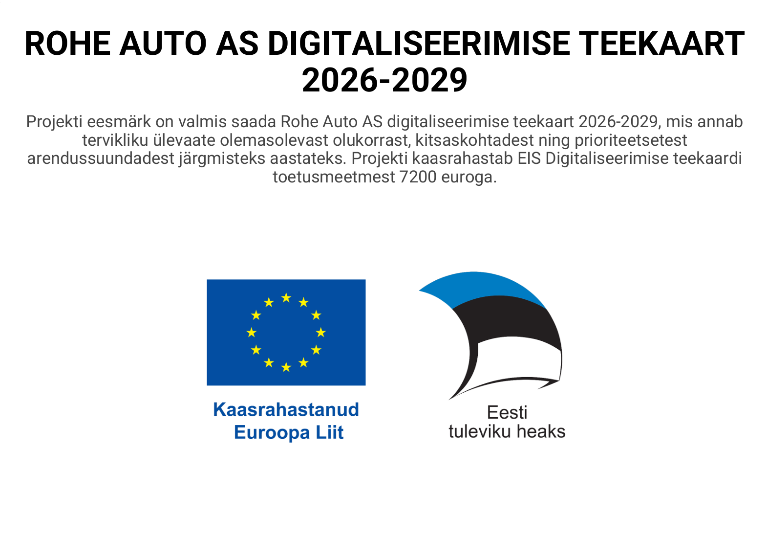 Rohe Auto AS digitaliseerimise teekaart 2026–2029 – kaasrahastanud Euroopa Liit